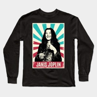 Vintage Retro Janis Joplin Long Sleeve T-Shirt